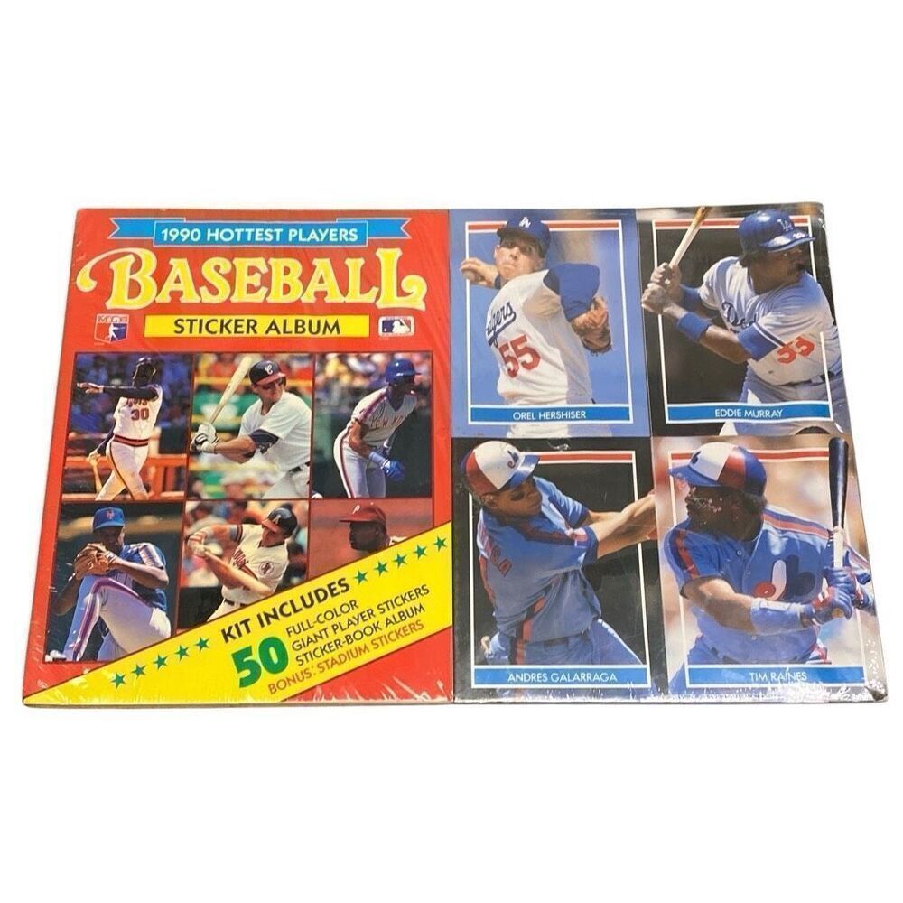 MLB 50 Giant Baseball Stickers & Album Kit 1990 Hottest Players Vintage SEALED